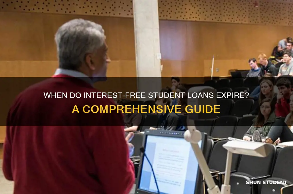 when does interest free student loans end
