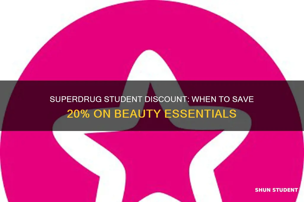 when does superdrug do 20 student discount
