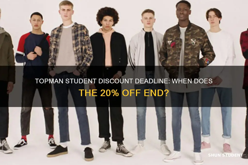 when does topman 20 student discount end