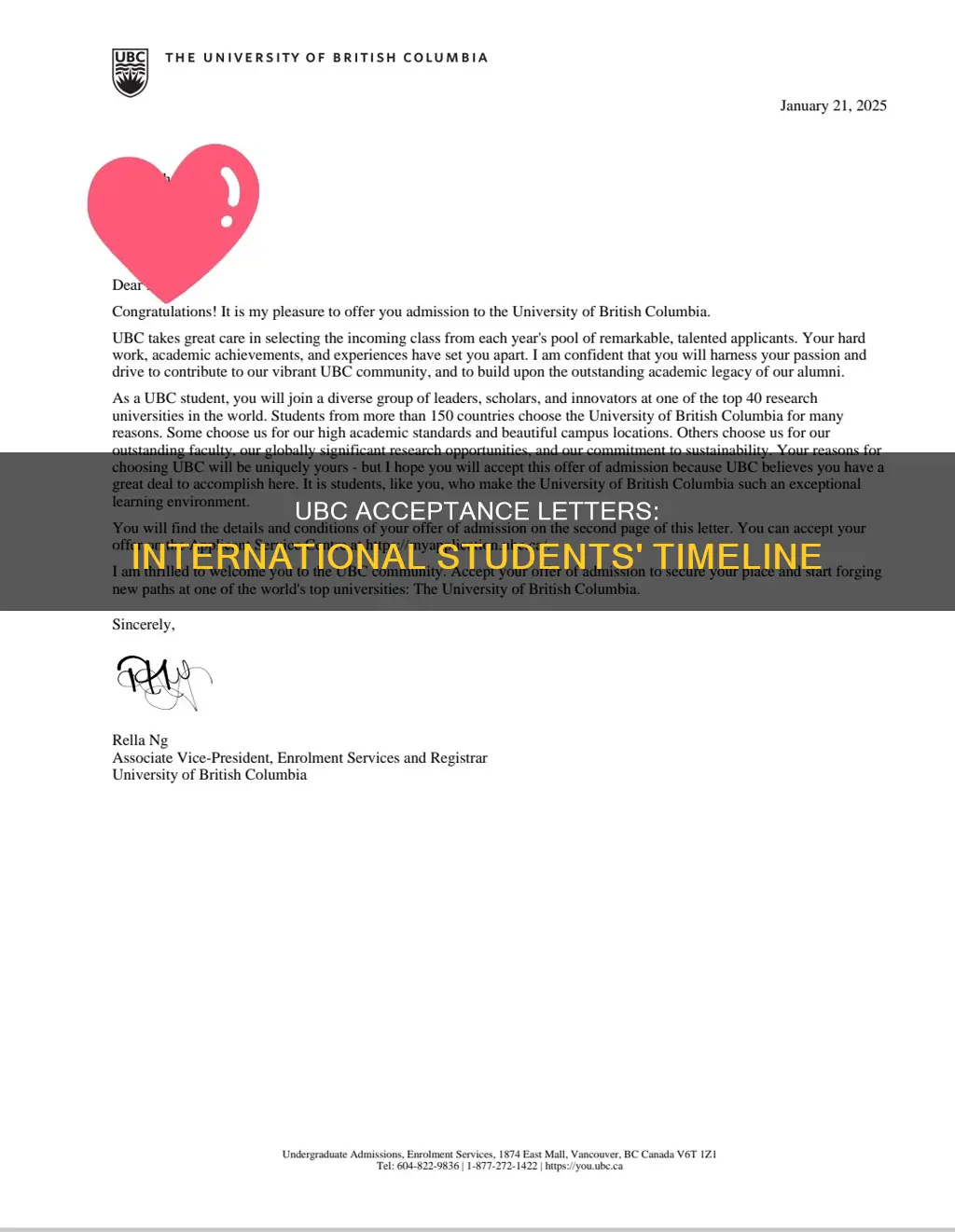 when does ubc send acceptance letters for international students