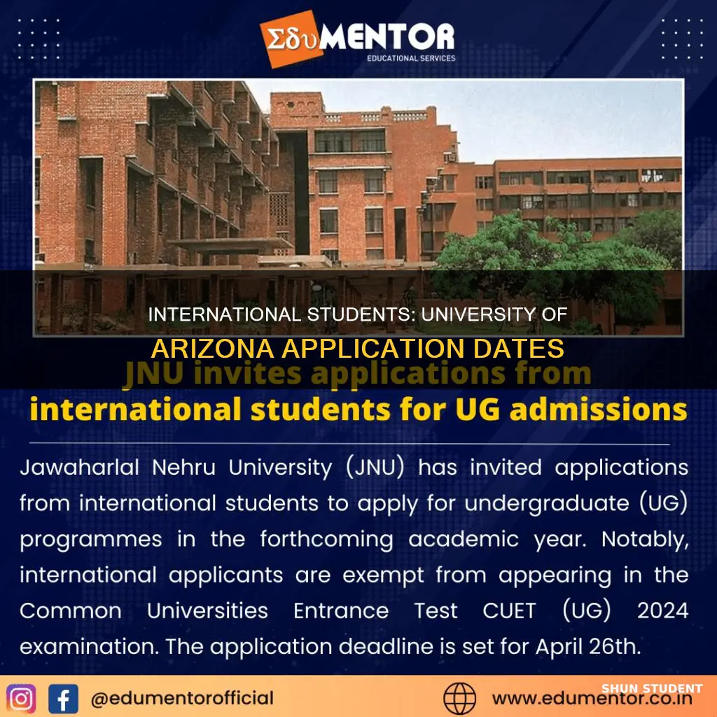 when is university of arizona international students