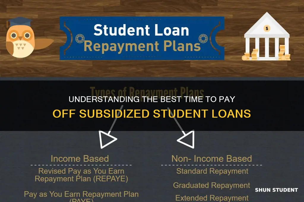 when should i pay off subsidized student loans