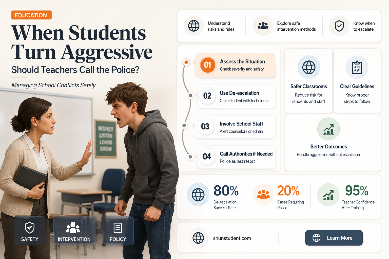can a teacher call police if student is aggressive