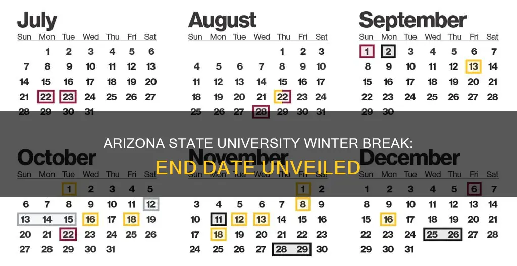 when was winter break over for arizona state university students