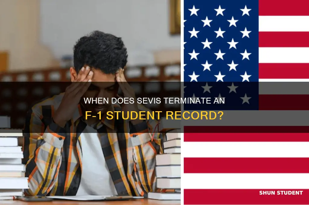 when will a f-1 student record be dropped in sevis