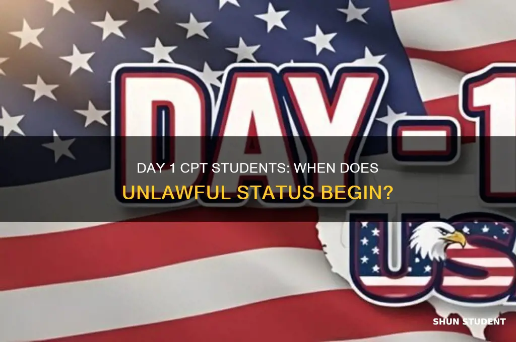 when will an day 1 cpt student accure unlawful status