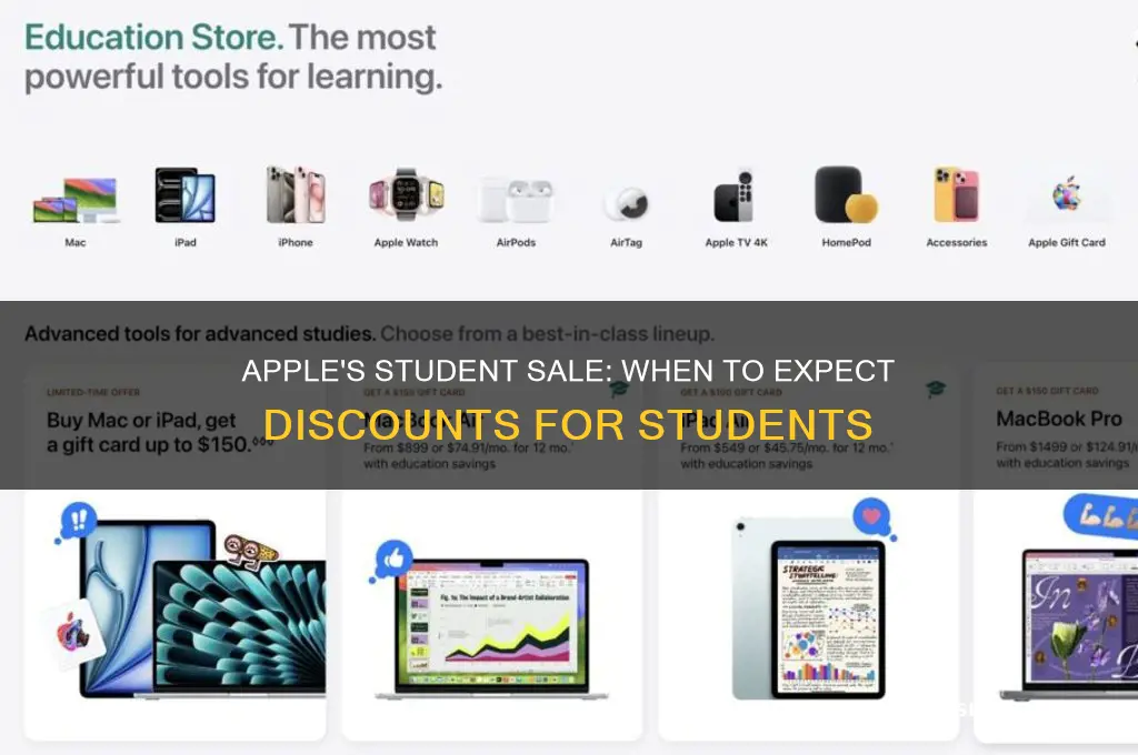 when will apple start student sale