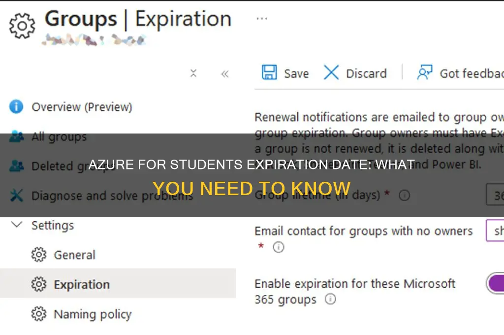 when will azure for students expire
