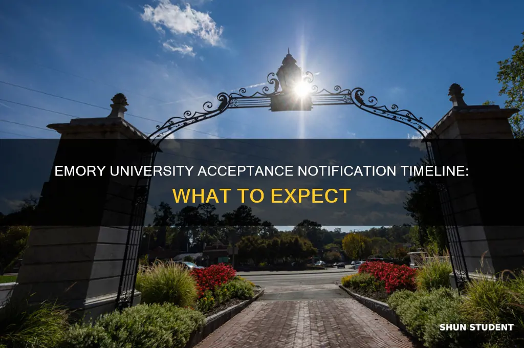 when will emory notifiy students of acceptance