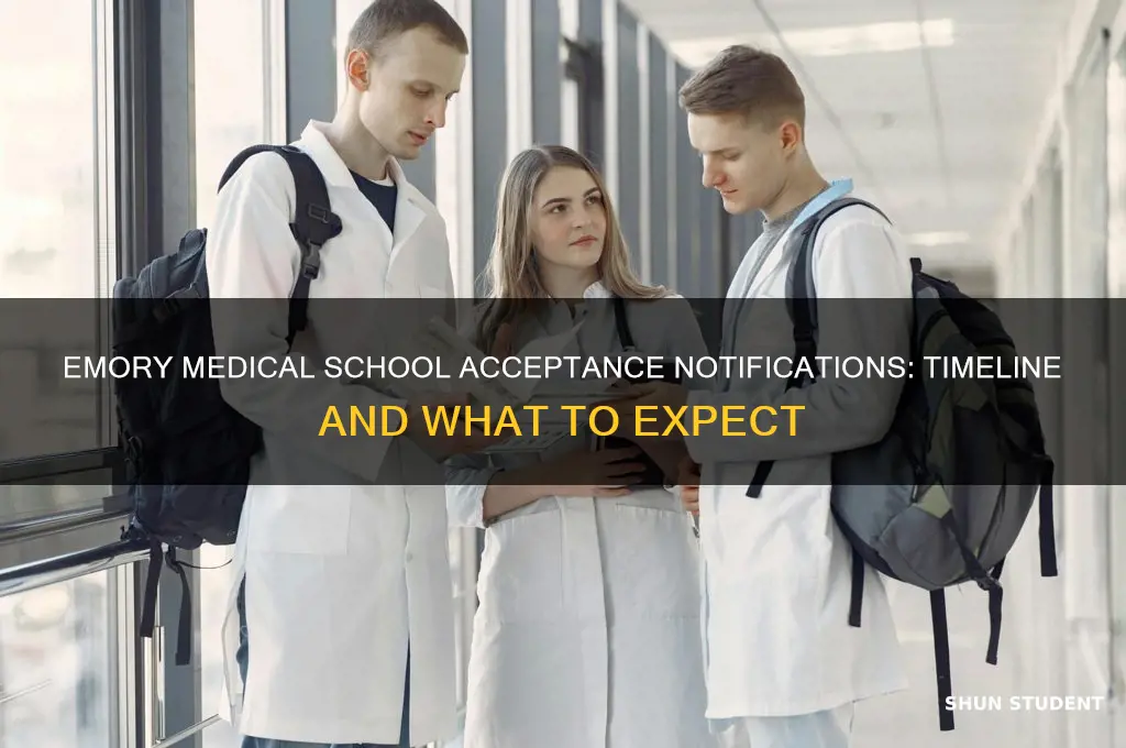 when will emory notify med students of acceptance