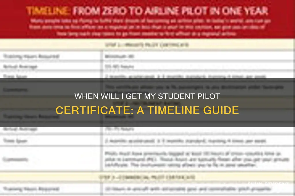 when will i get student pilot certificate