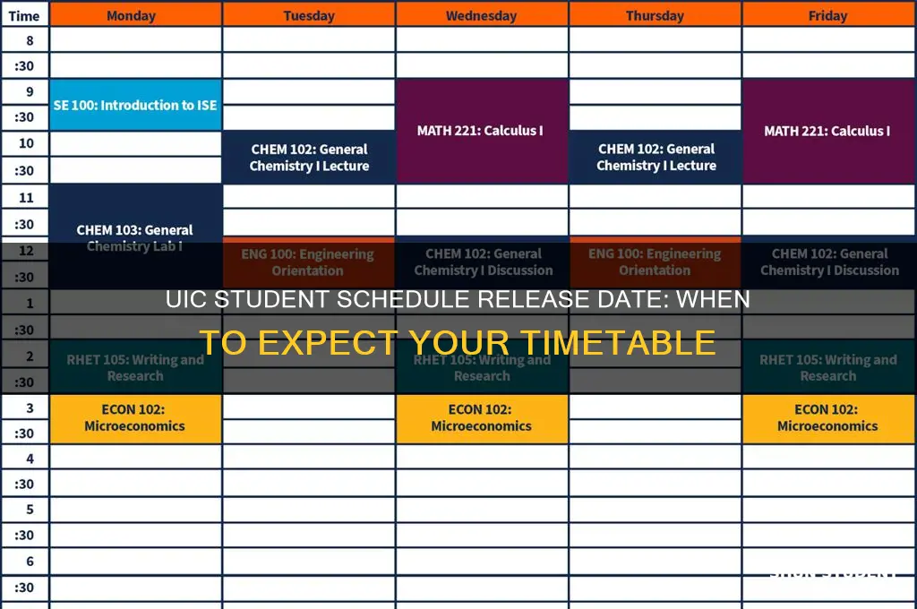 when will i get the student schedule uic