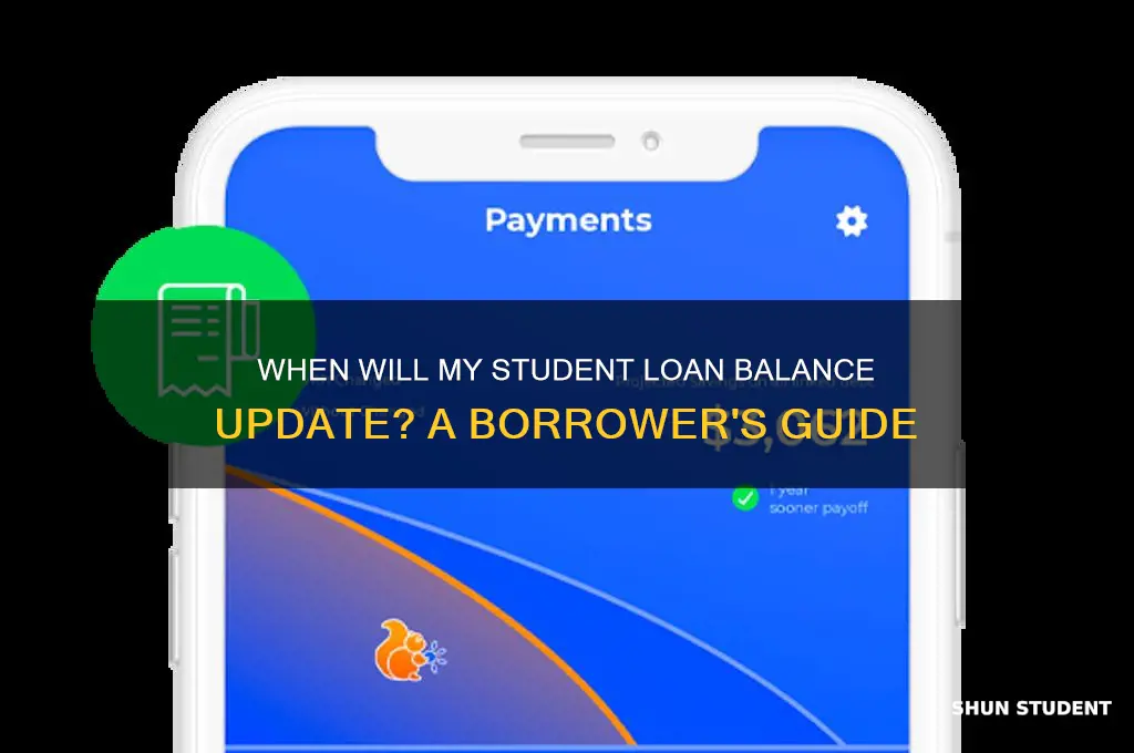 when will my student loan balance be updated