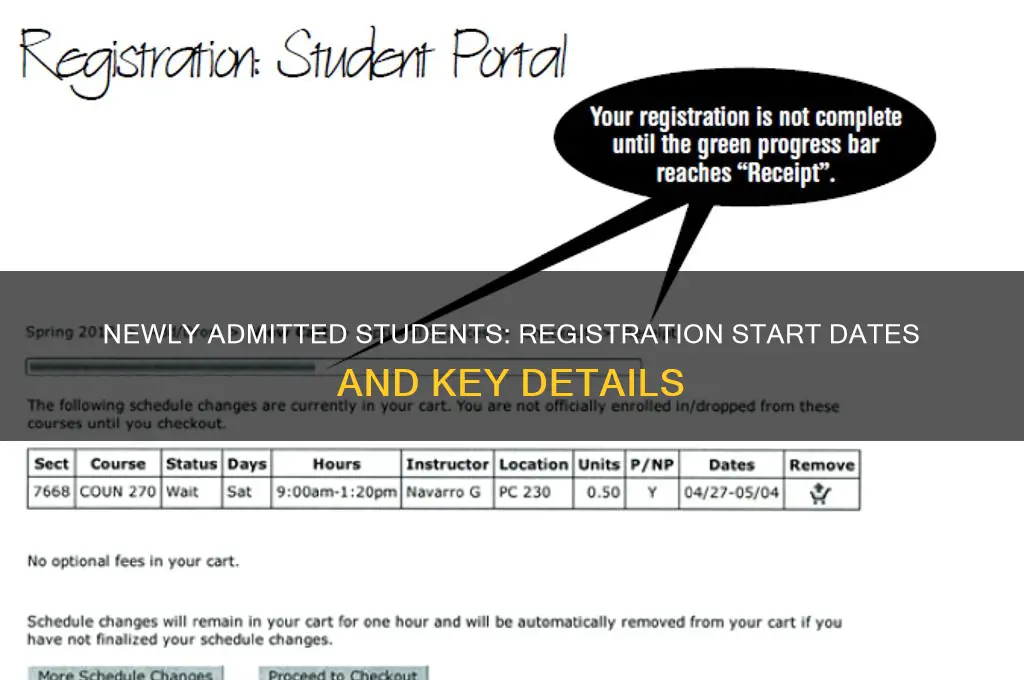 when will newly admitted students will start registration