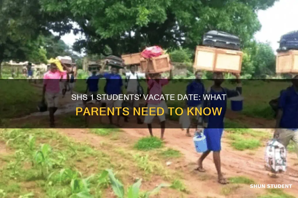 when will shs 1 students vacate
