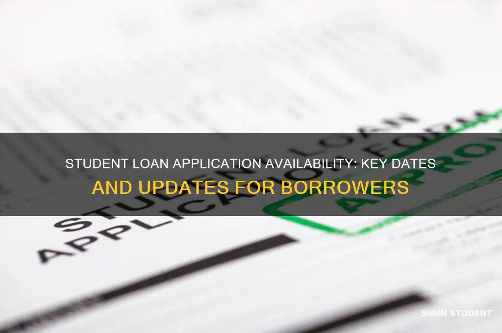 when will student loan application be available