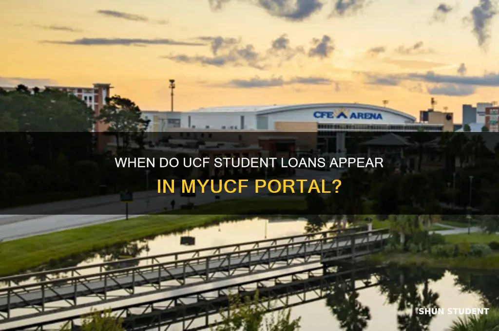 when will student loans show in myportal ucf