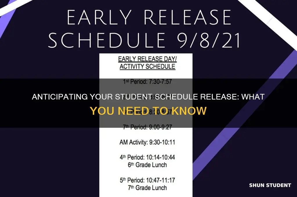 when will student schedule be released