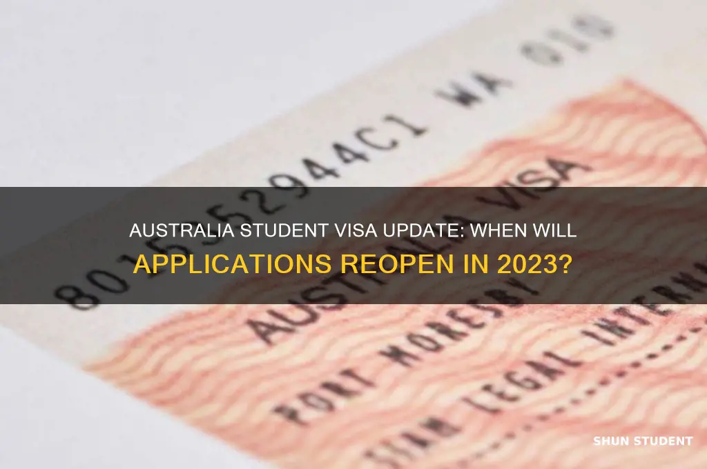 when will student visa open for australia