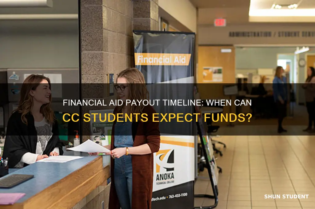 when will students receive their financial aid payout in cc
