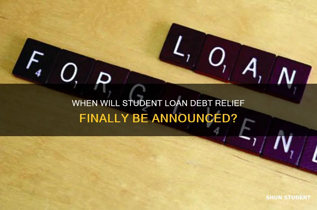 when will we hear about student loan debt relief