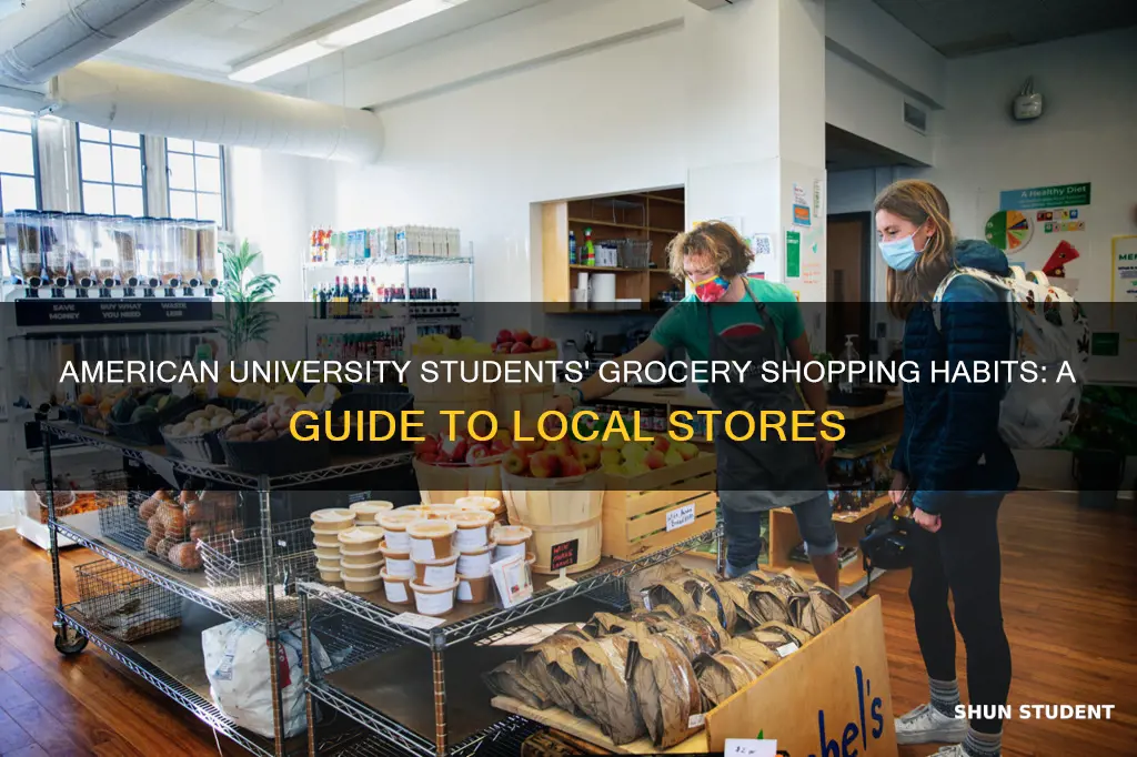 where do american university students get groceries