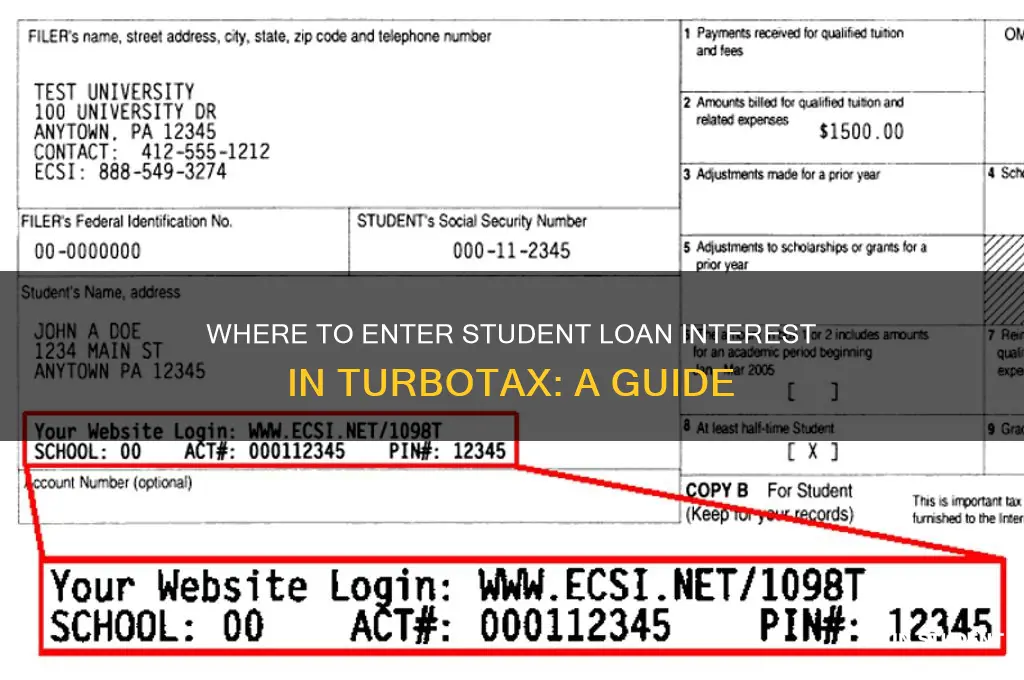 where do i put in student interest expense turbotax