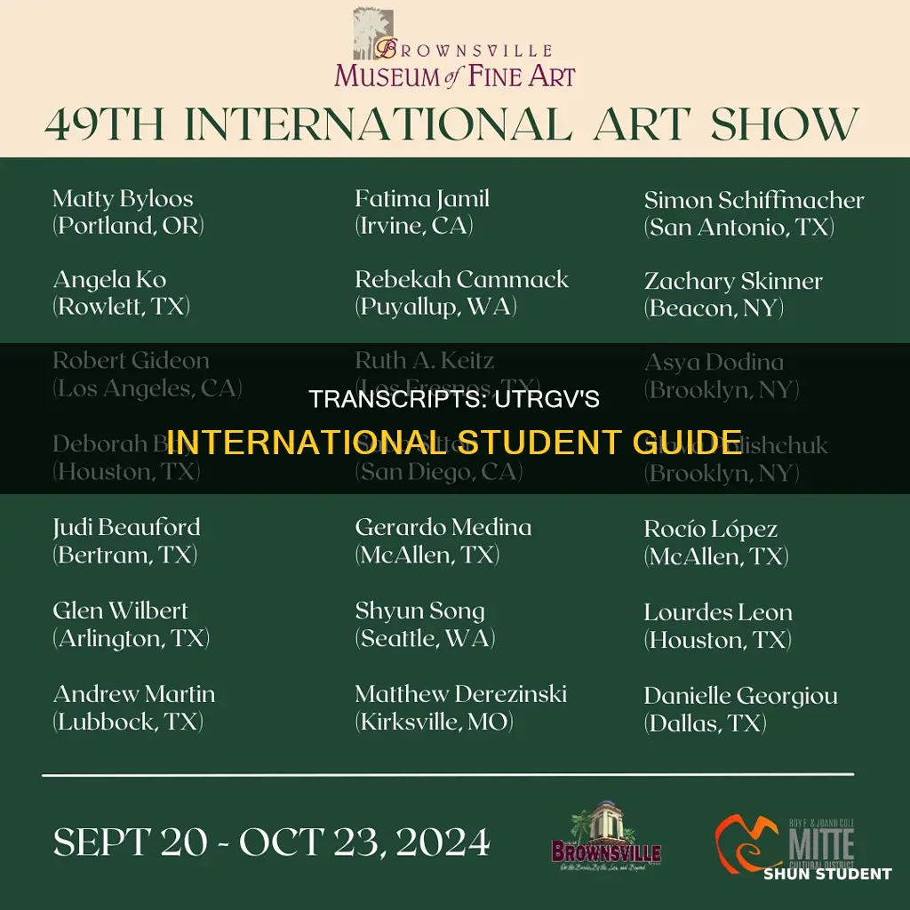 where do international students send their transcripts to utrgv