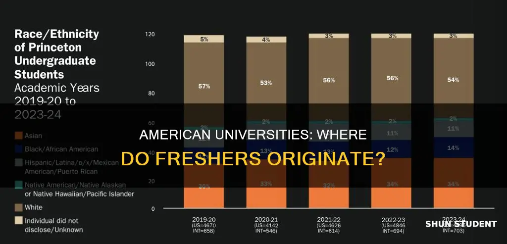 where do most new american university students come from