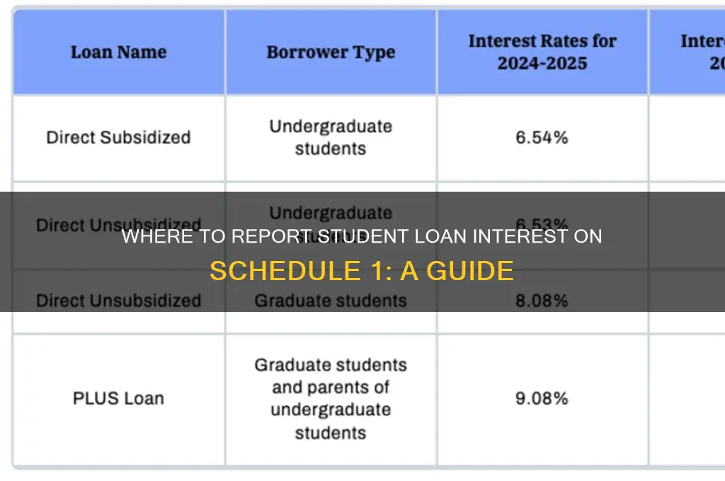 where does student loan interest be reported on schedule 1