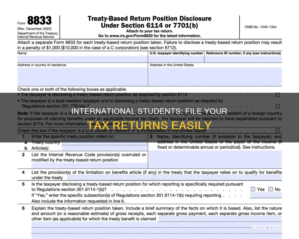 where international student file tax return