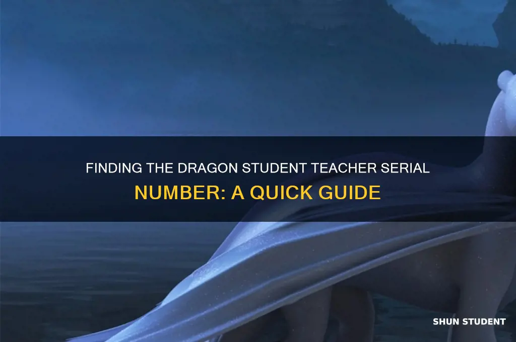 where is the serial number for dragon student teacher