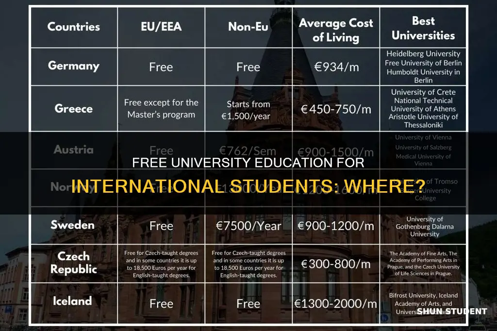 where is university free for international students