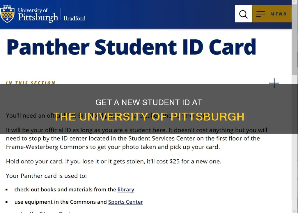 where to get new student id university of pittsburgh
