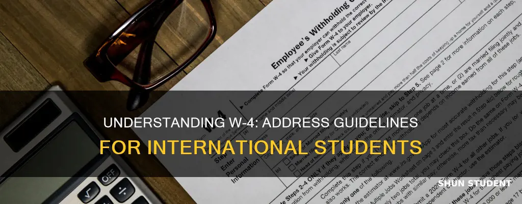 which address to fill w4 form for international students