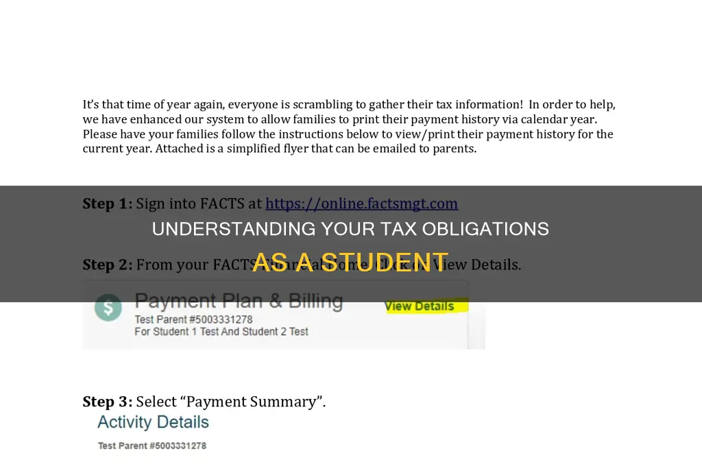 which tax would be expected to pay as a student