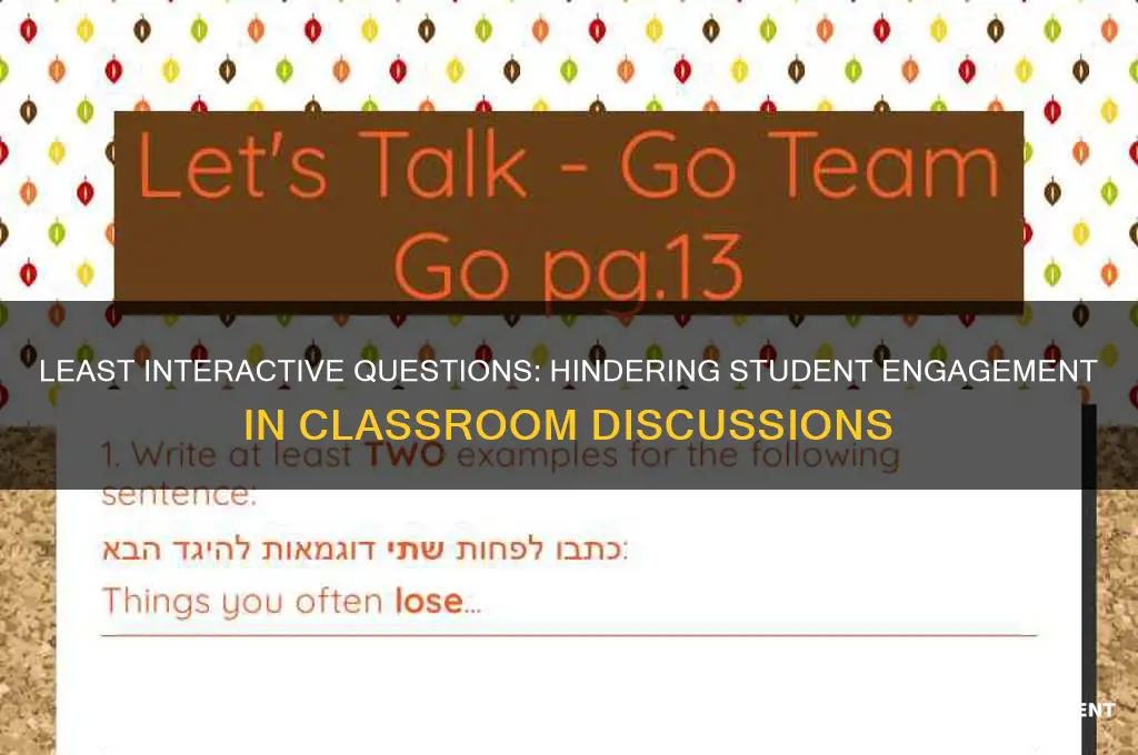 which type of question will least promote interaction among students