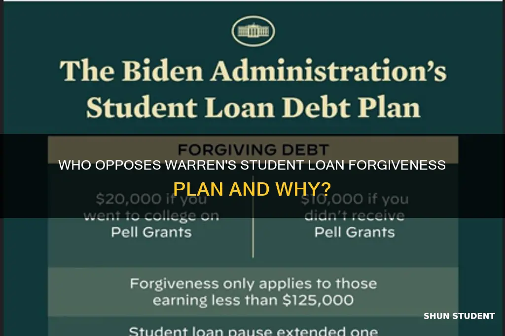 who is against warren student loan forgiveness