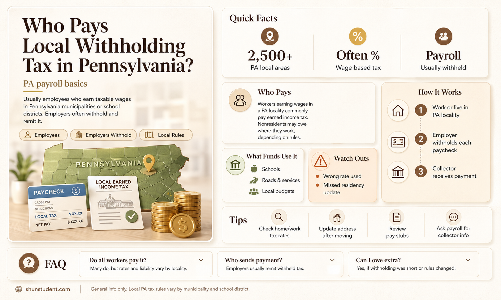 are full time students to pay pennsylvania local withholding tax