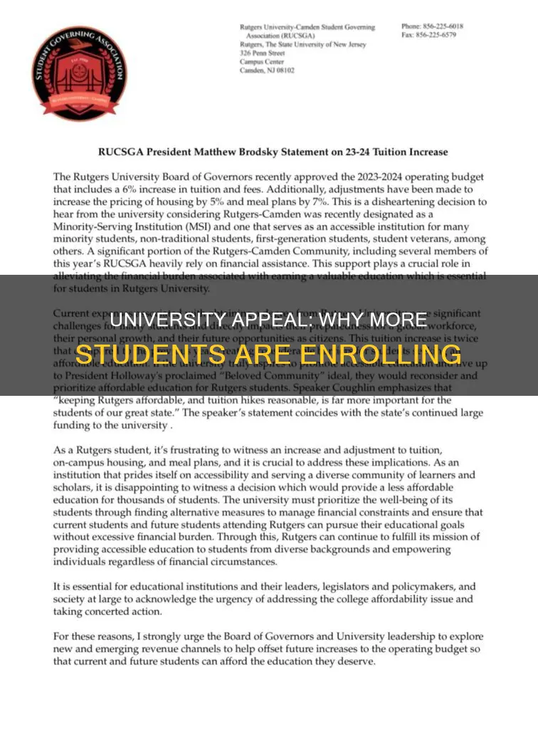 why are more students going to university