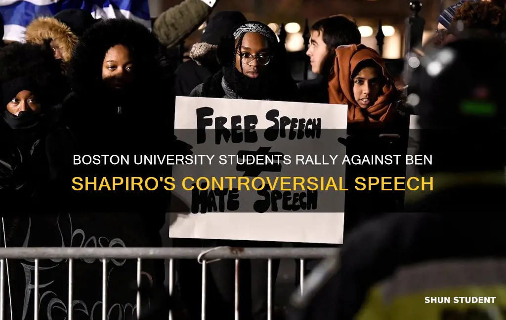 why are students at boston university protesting ben shapiro