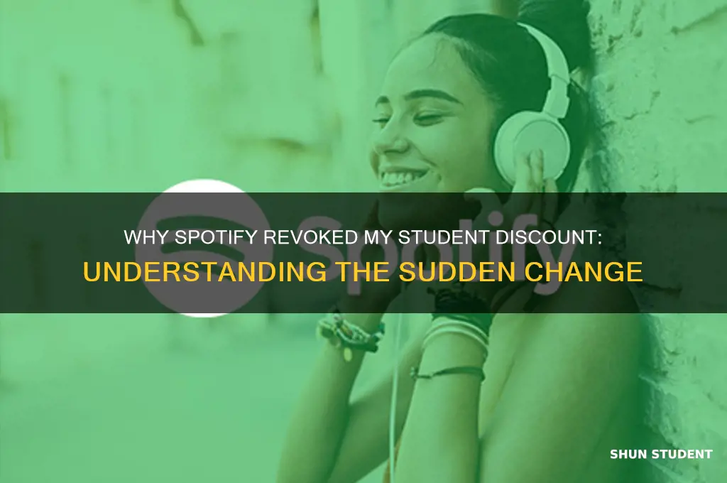 why did i lose student discount on spotify