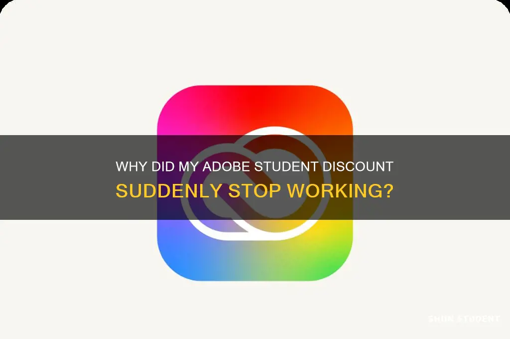 why did my adobe student discount stop