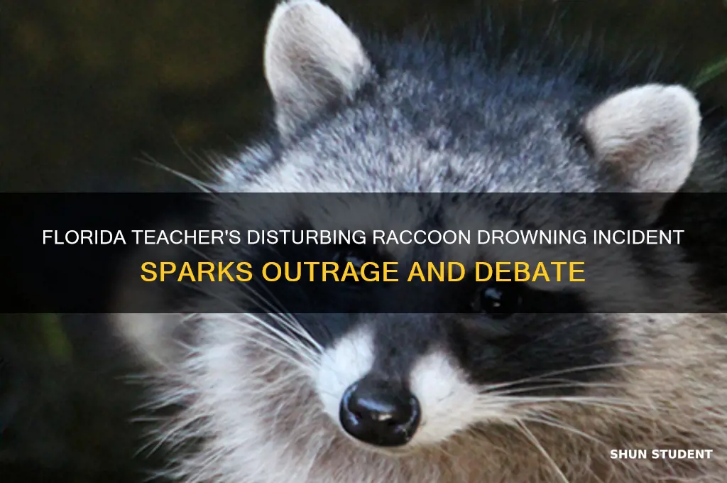 why did teacher drown raccoon with students in florida
