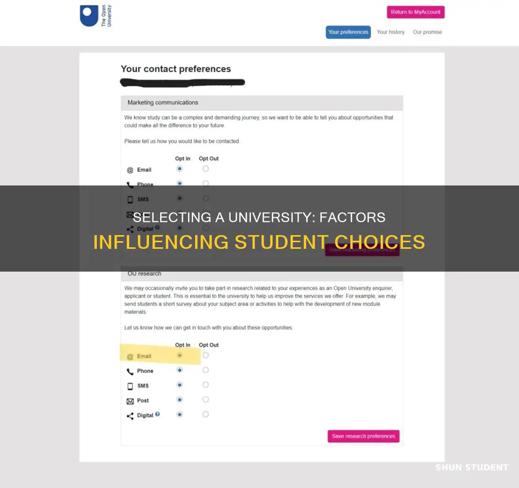 why do students choose a university