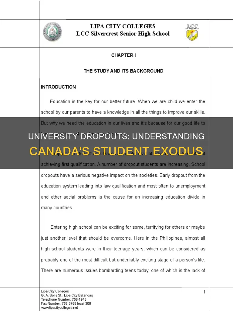 why do students dropout of university in canada