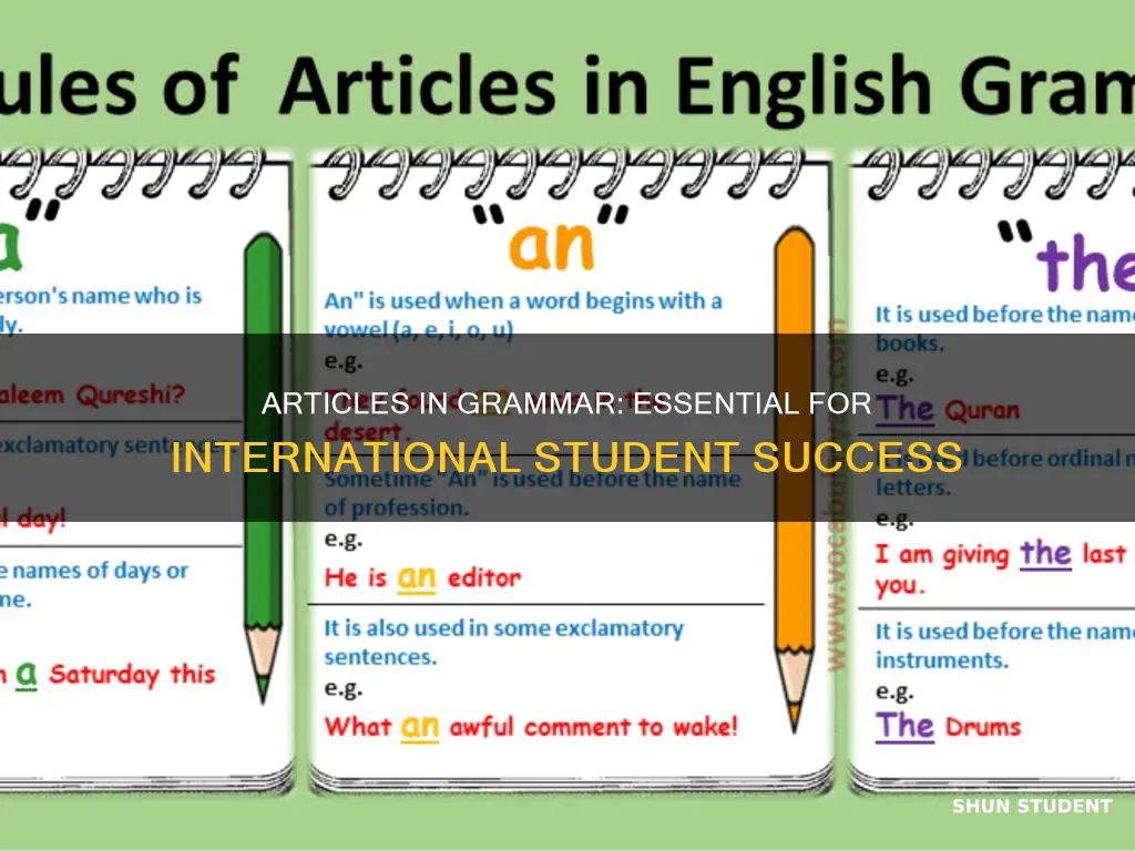 why do we need articles in grammar for international students