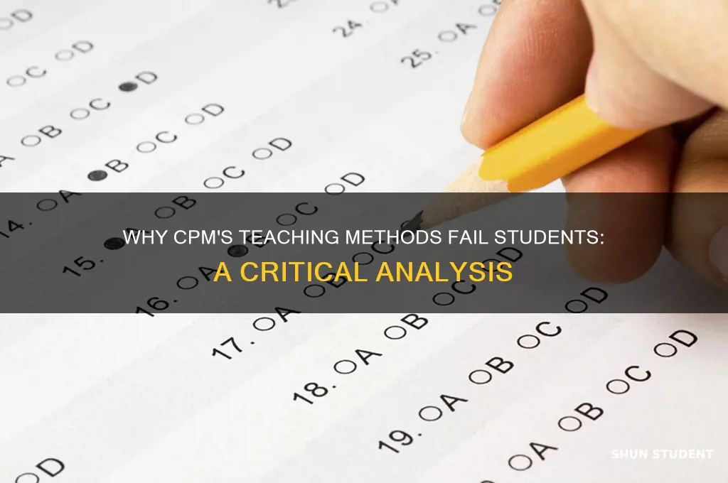 why does cpm not know how to teach students