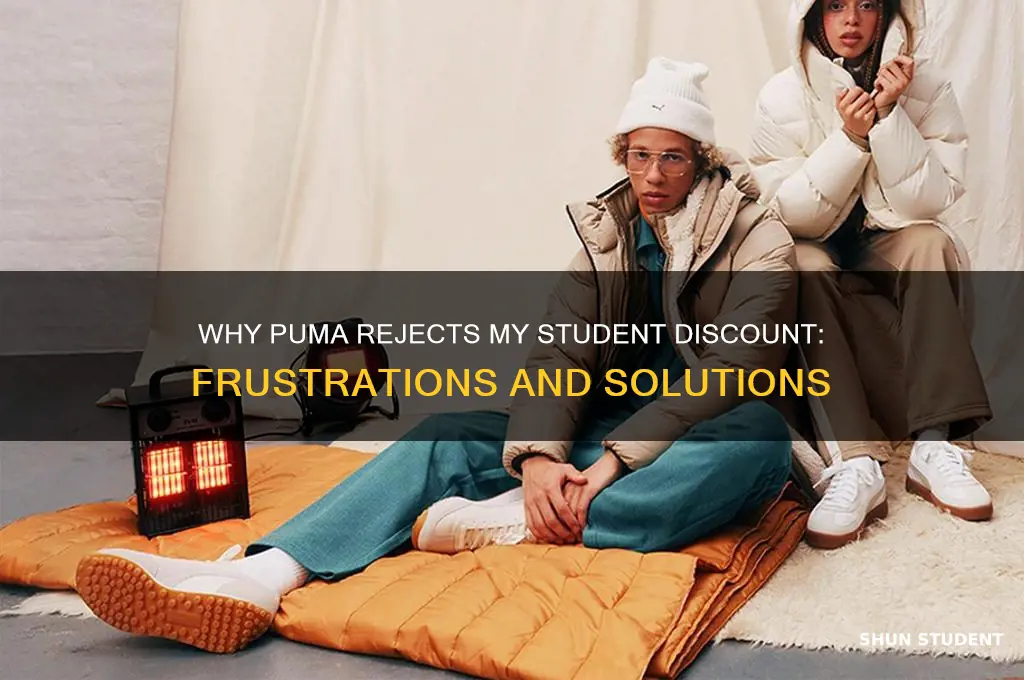 why i can not use student discount in pum a