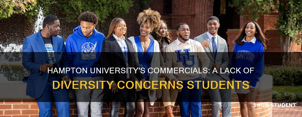 why is hampton university showing comericals with all white students